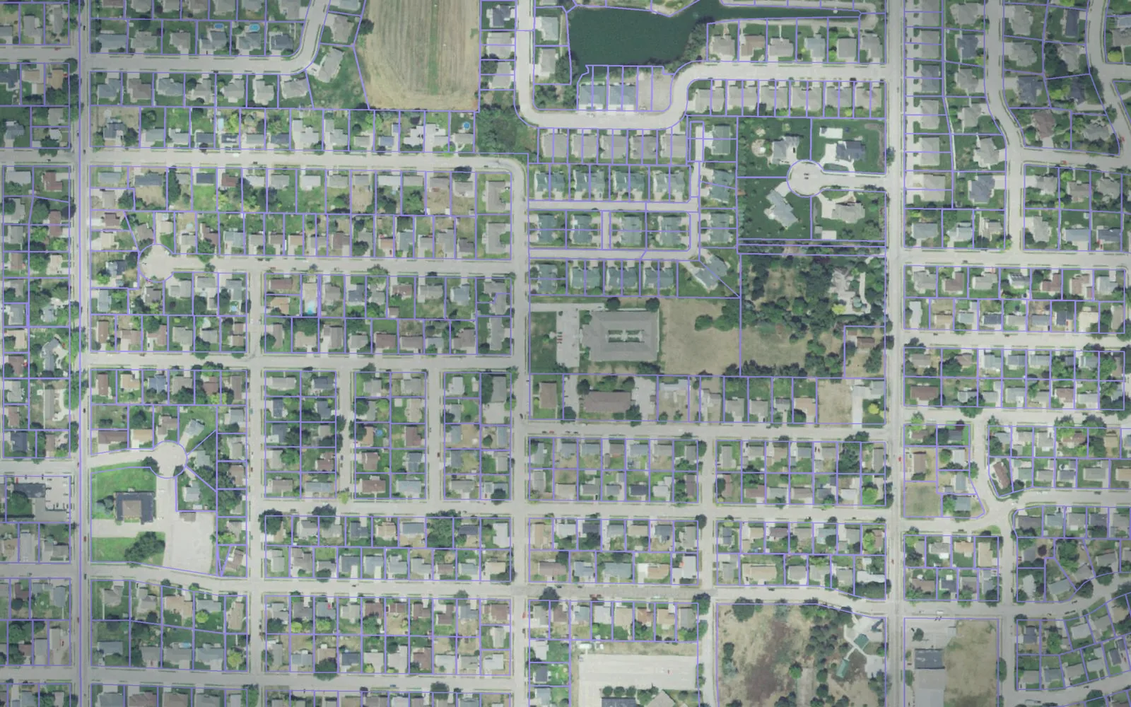 Parcel boundaries over aerial imagery of Platte County, Nebraska