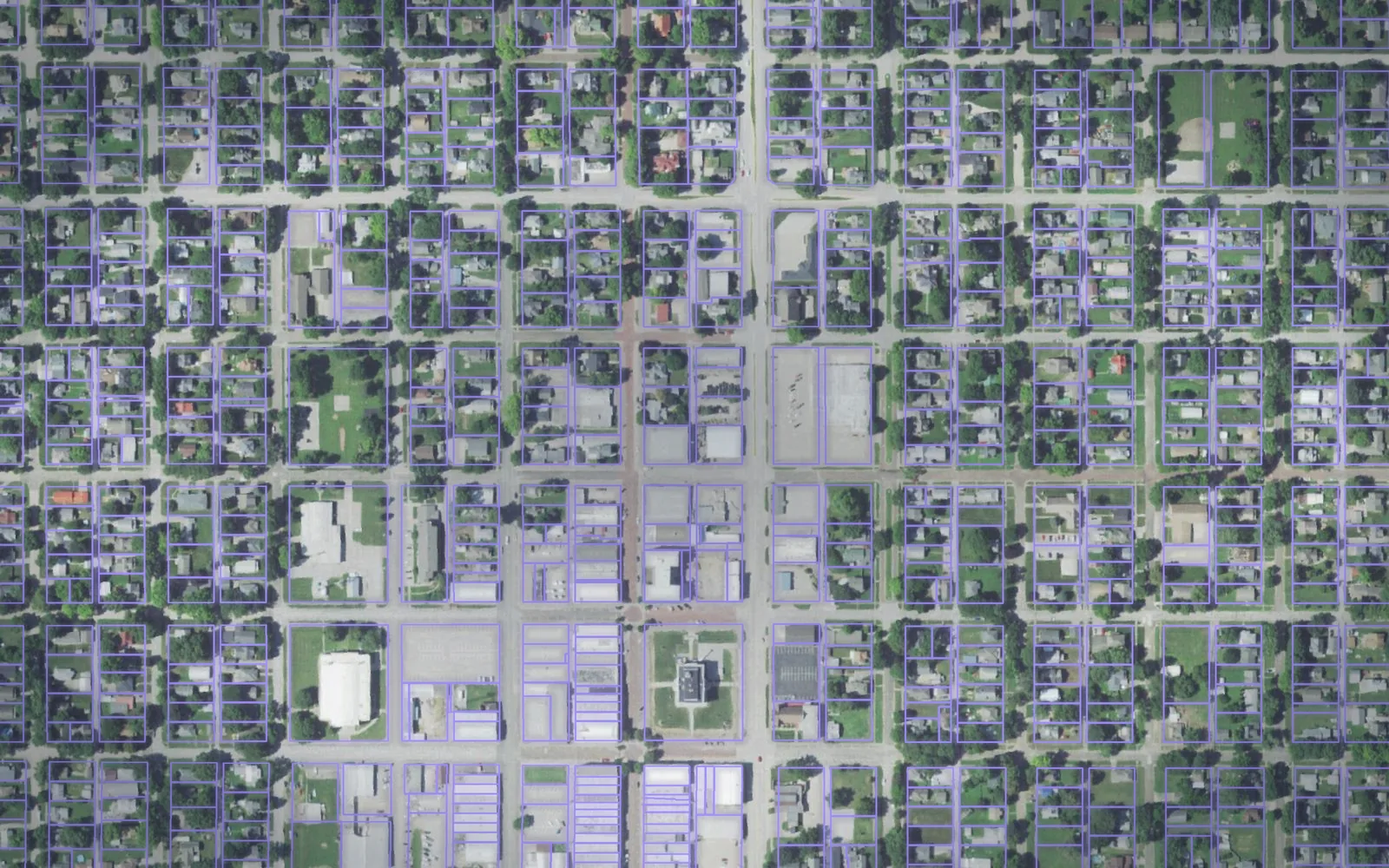 Parcel boundaries over aerial imagery of Richardson County, Nebraska