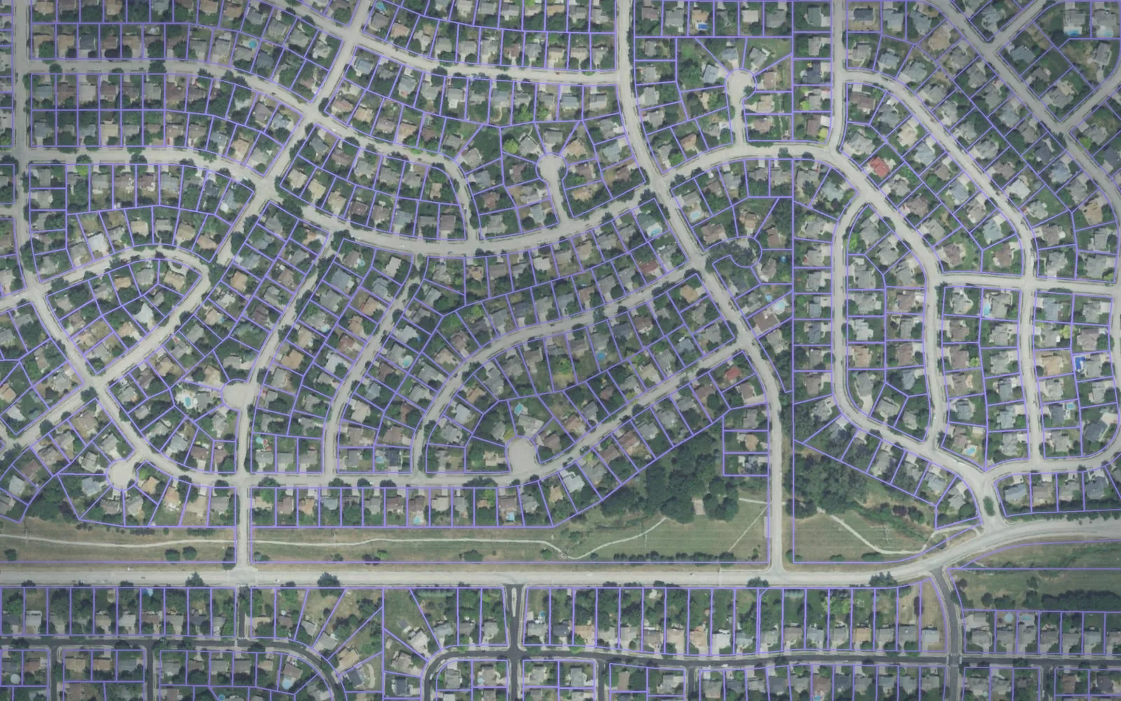 Parcel boundaries over aerial imagery of Sarpy County, Nebraska
