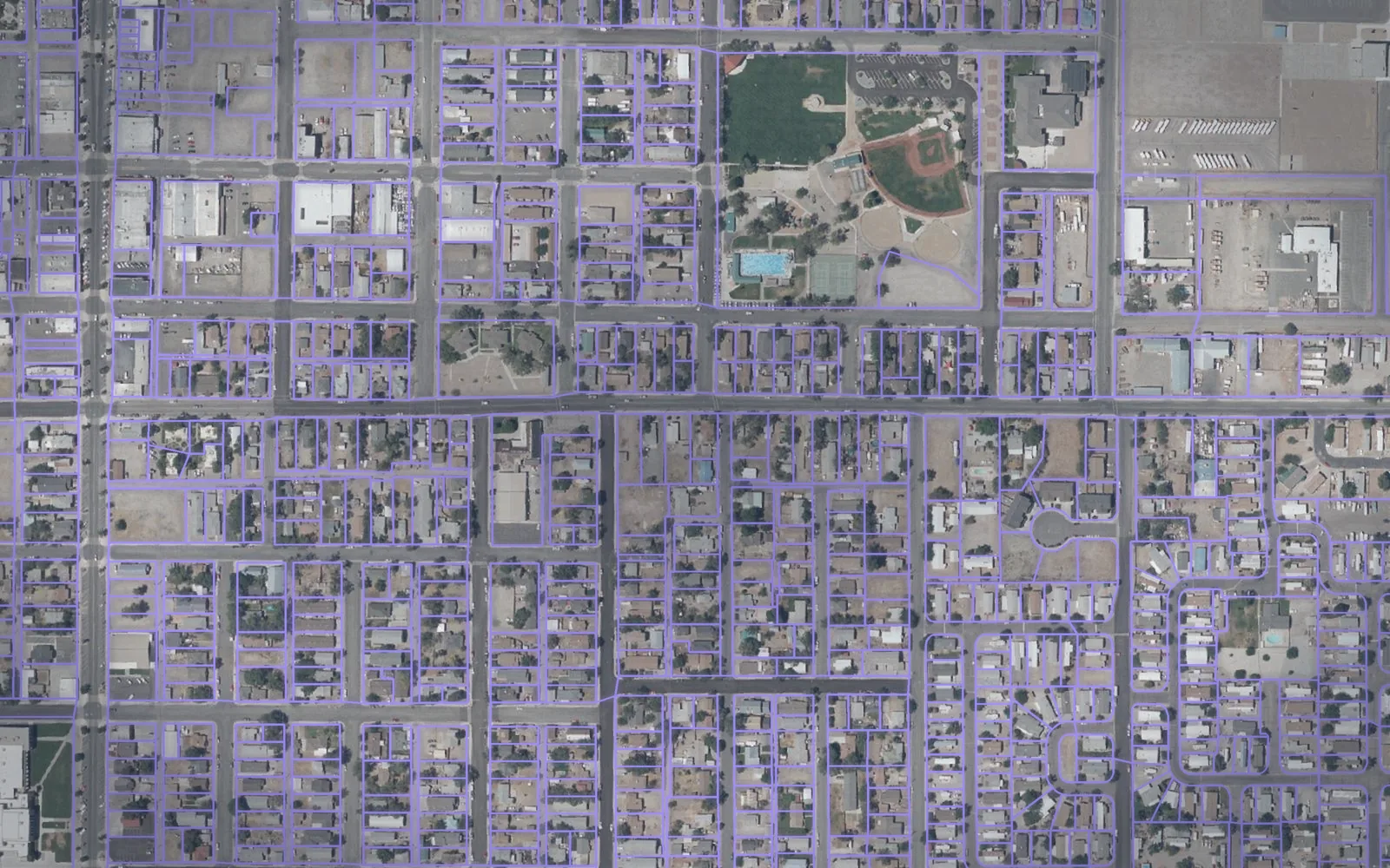 Parcel boundaries over aerial imagery of Churchill County, Nevada