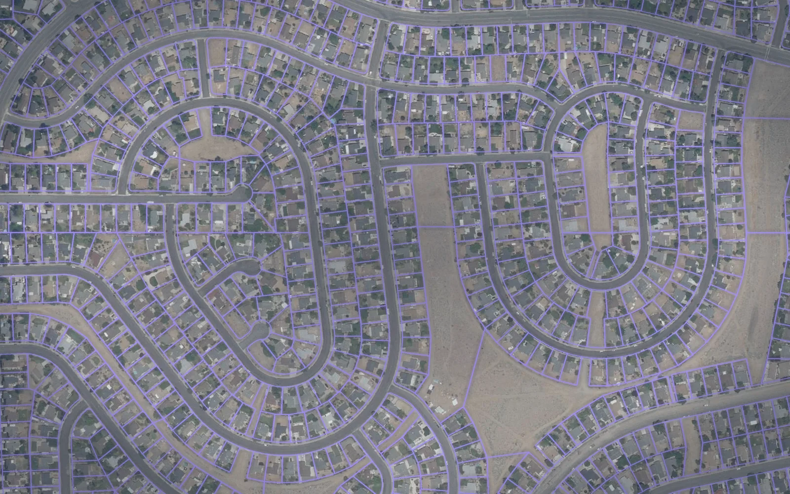 Parcel boundaries over aerial imagery of Douglas County, Nevada