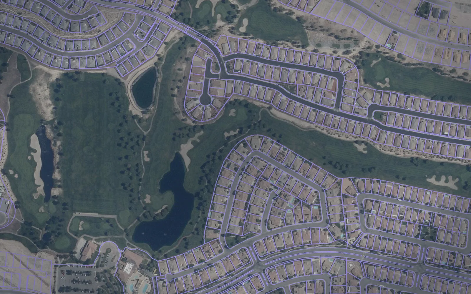 Parcel boundaries over aerial imagery of Nye County, Nevada