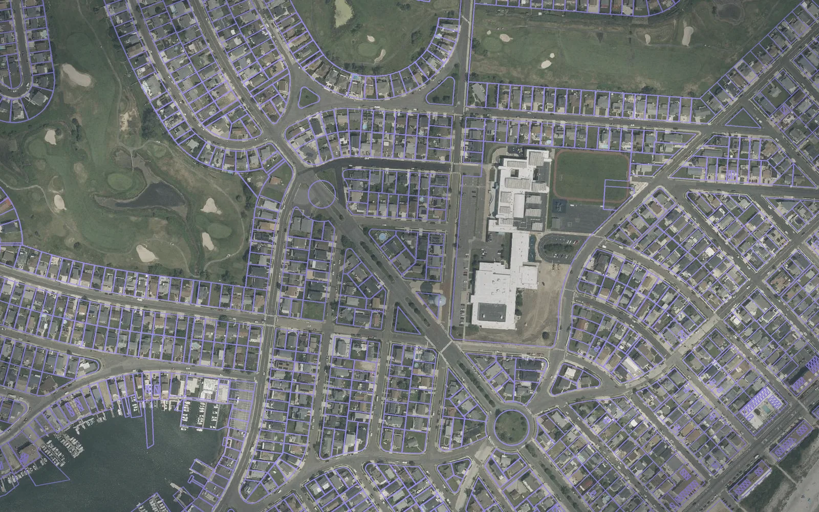 Parcel boundaries over aerial imagery of Atlantic County, New Jersey
