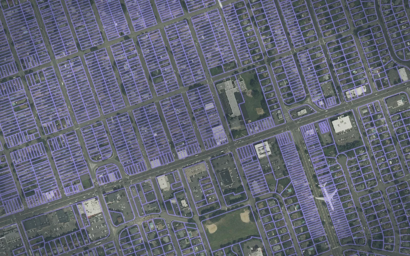 Parcel boundaries over aerial imagery of Bergen County, New Jersey