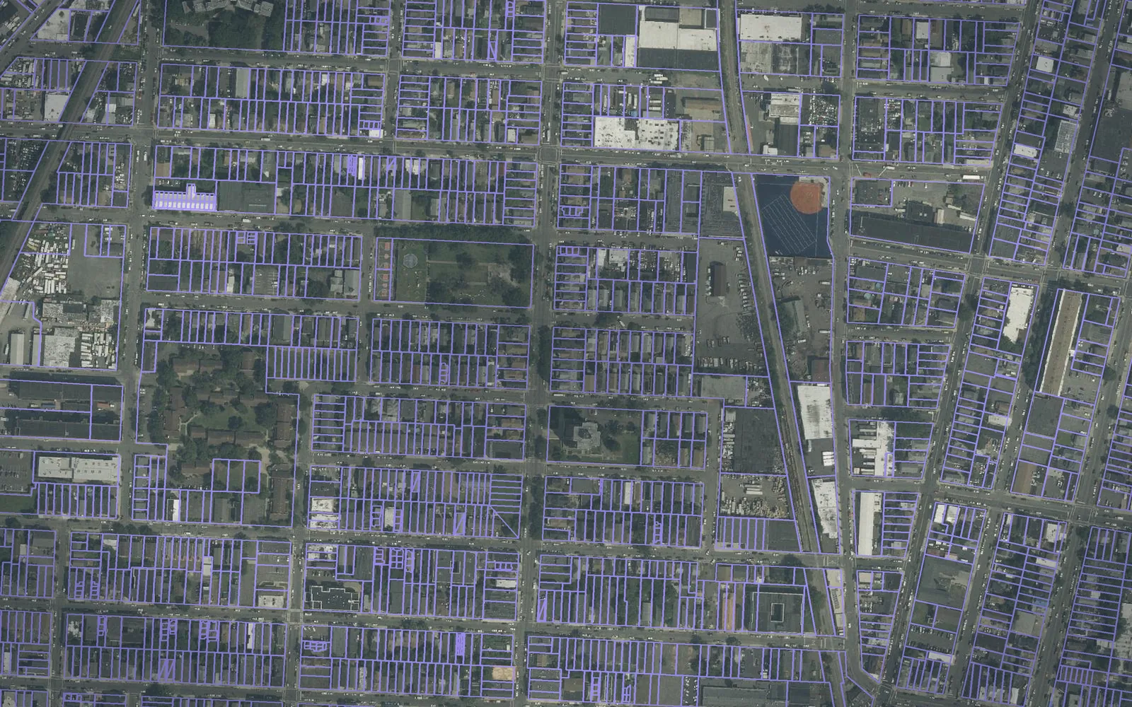 Parcel boundaries over aerial imagery of Passaic County, New Jersey