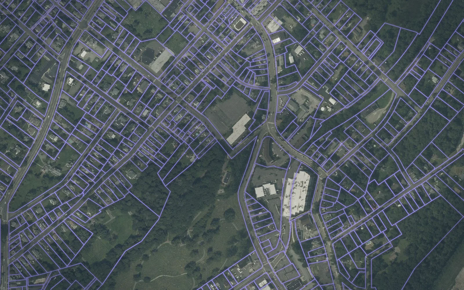 Parcel boundaries over aerial imagery of Sussex County, New Jersey
