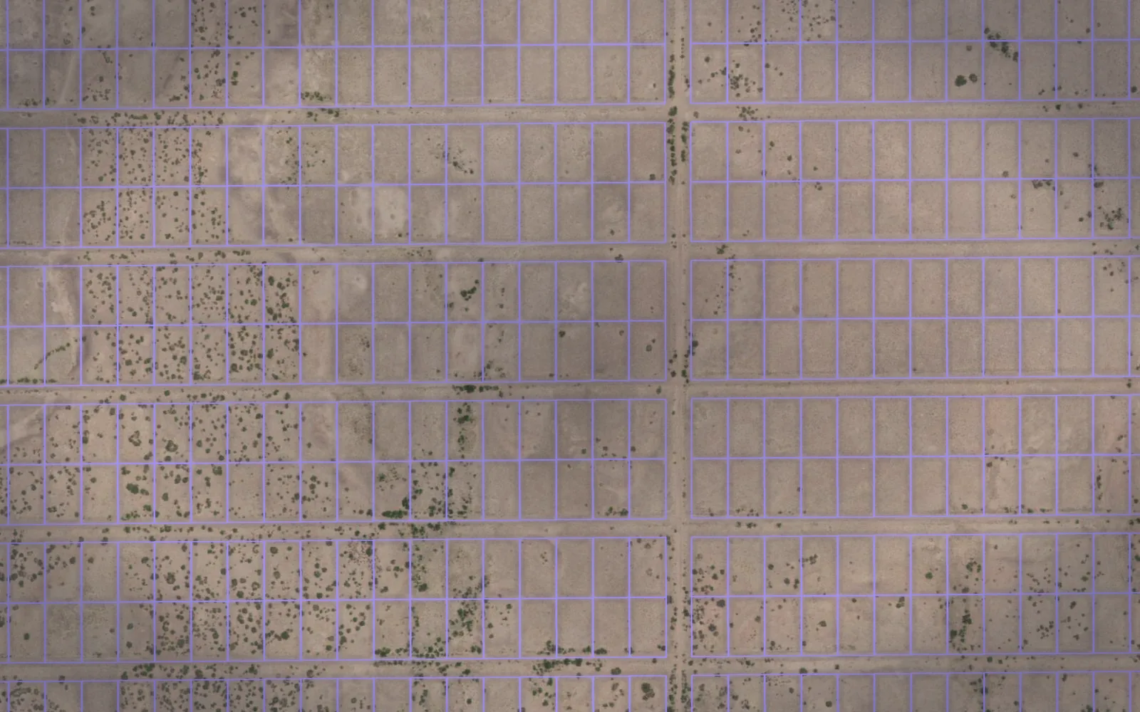 Parcel boundaries over aerial imagery of Luna County, New Mexico