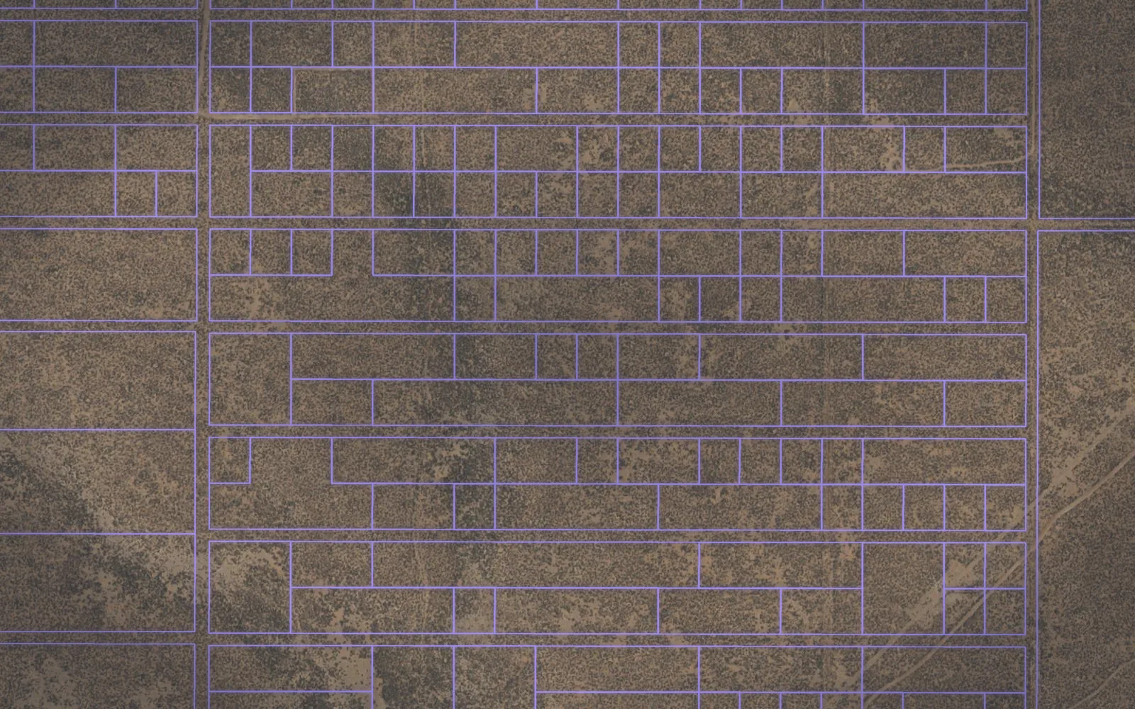 Parcel boundaries over aerial imagery of Rio Arriba County, New Mexico