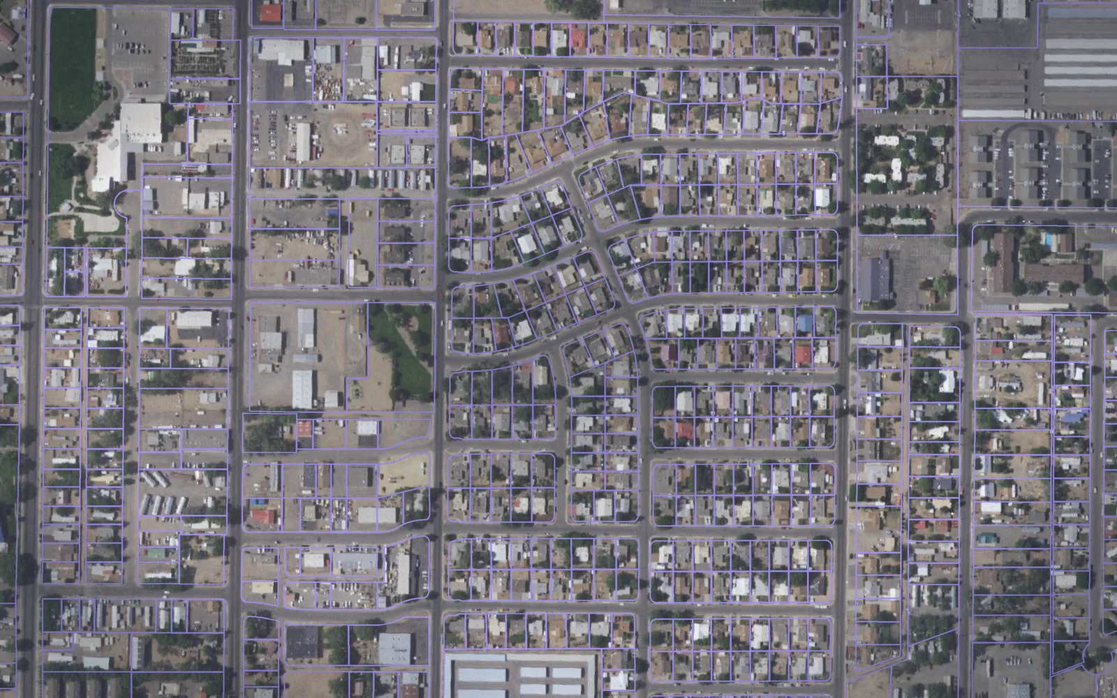 Parcel boundaries over aerial imagery of San Juan County, New Mexico