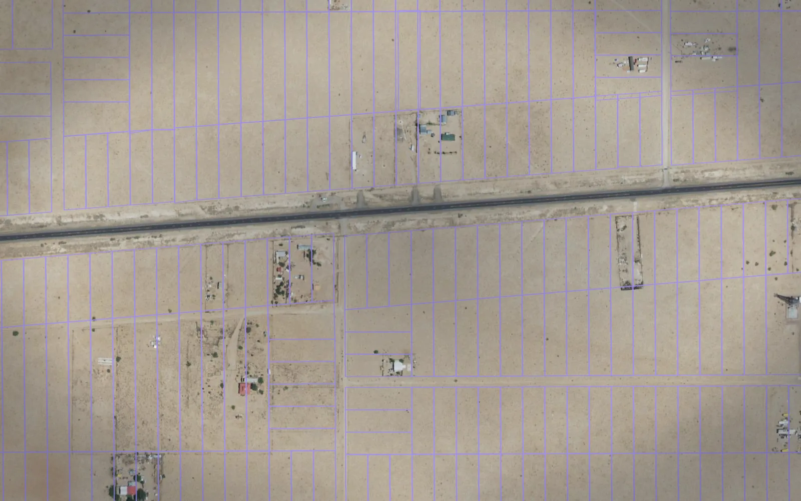Parcel boundaries over aerial imagery of Socorro County, New Mexico