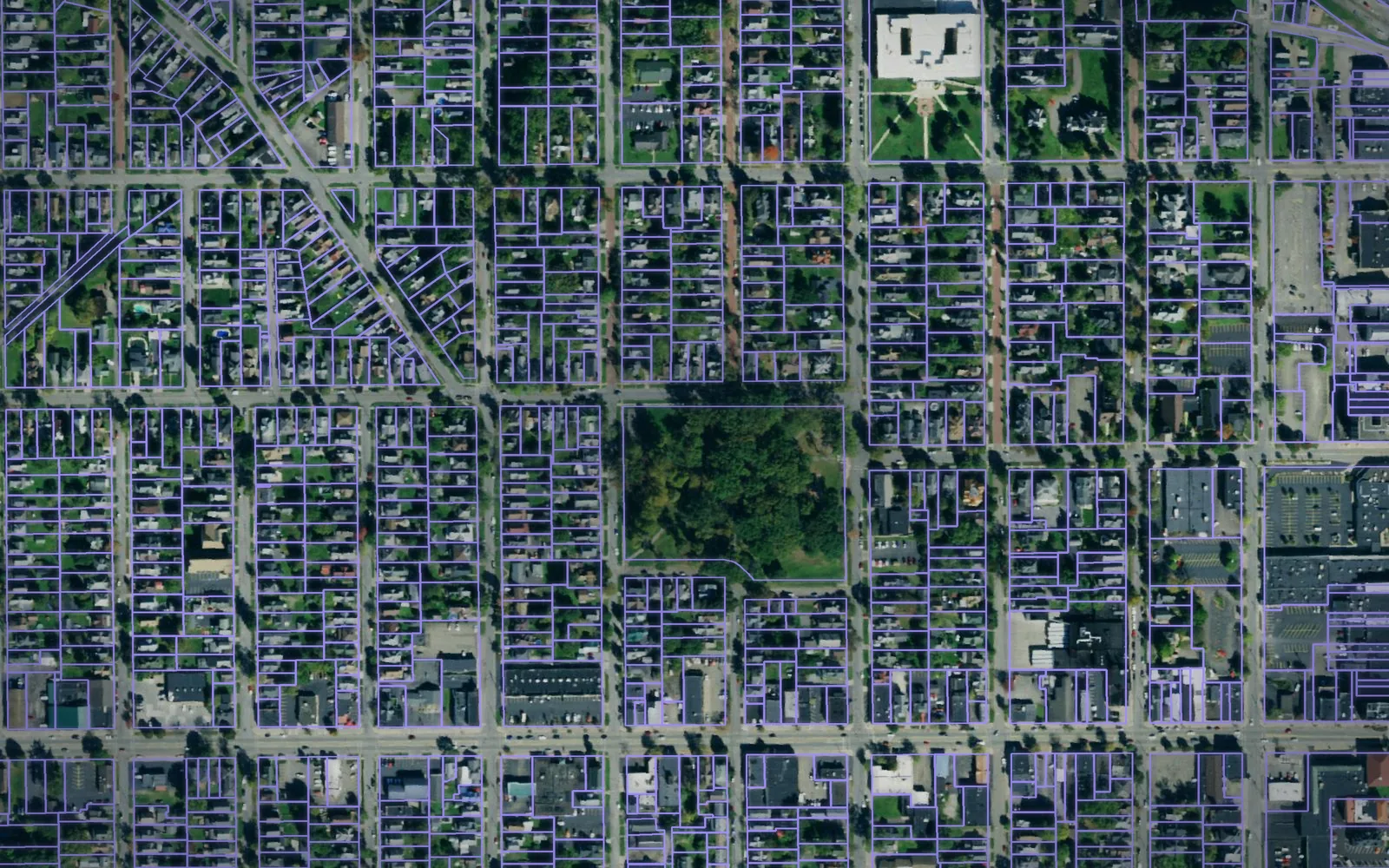Parcel boundaries over aerial imagery of Cattaraugus County, New York