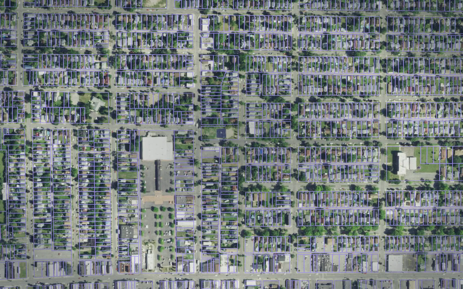Parcel boundaries over aerial imagery of Niagara County, New York