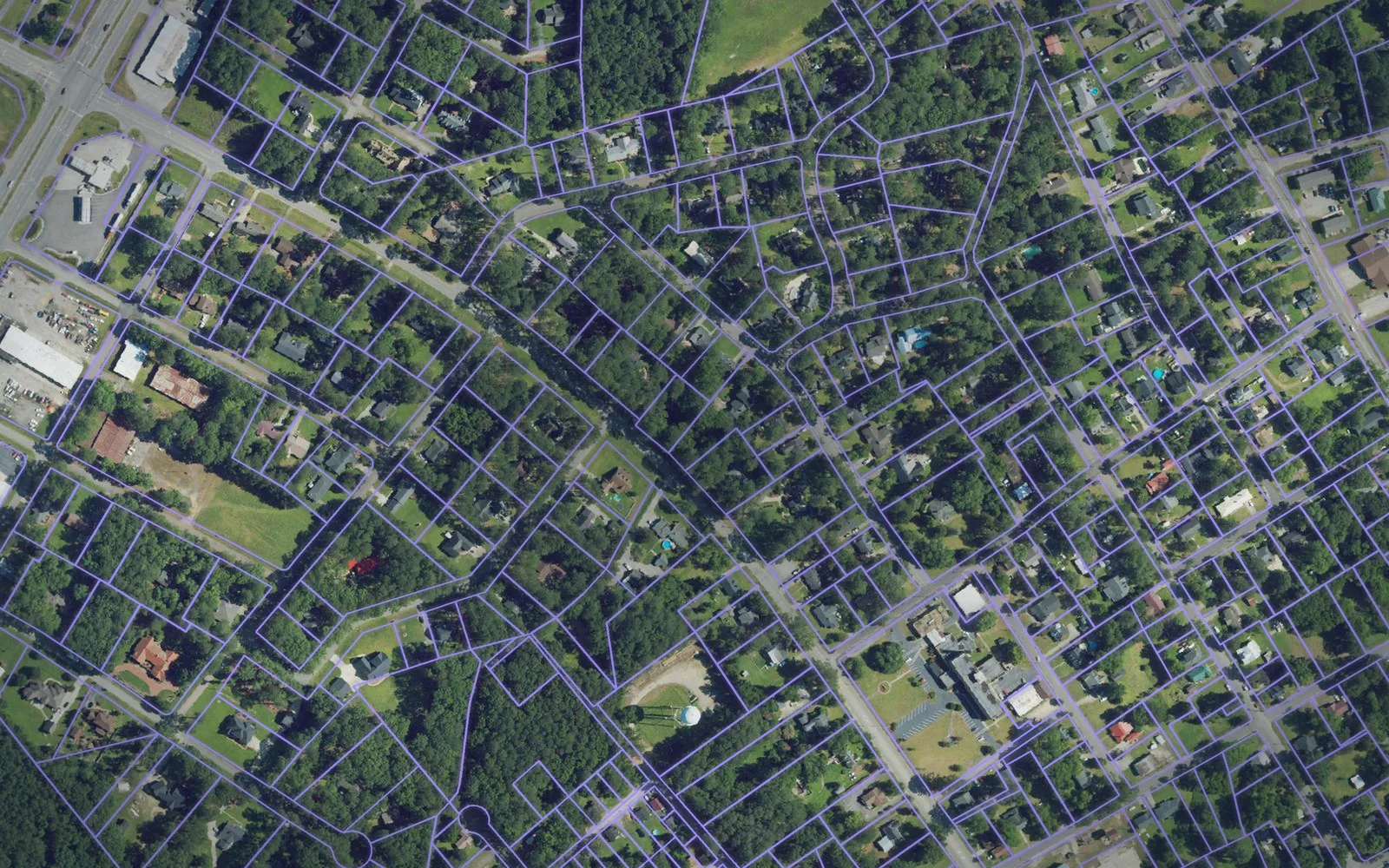 Parcel boundaries over aerial imagery of Bertie County, North Carolina