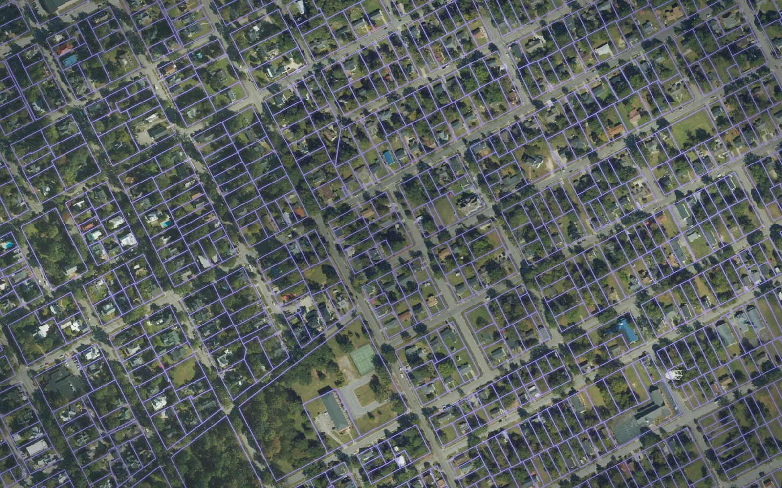 Parcel boundaries over aerial imagery of Edgecombe County, North Carolina