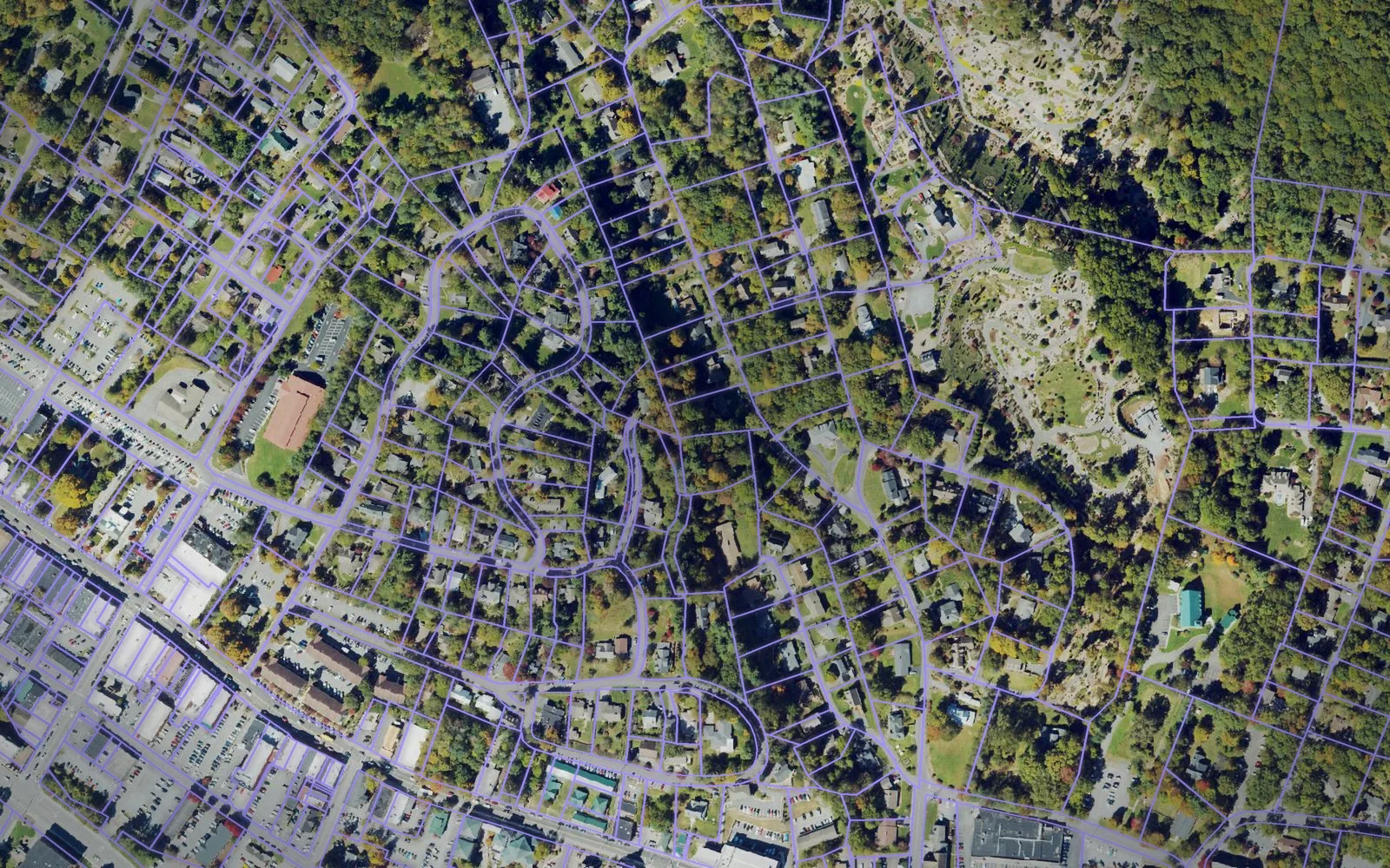 Parcel boundaries over aerial imagery of Watauga County, North Carolina