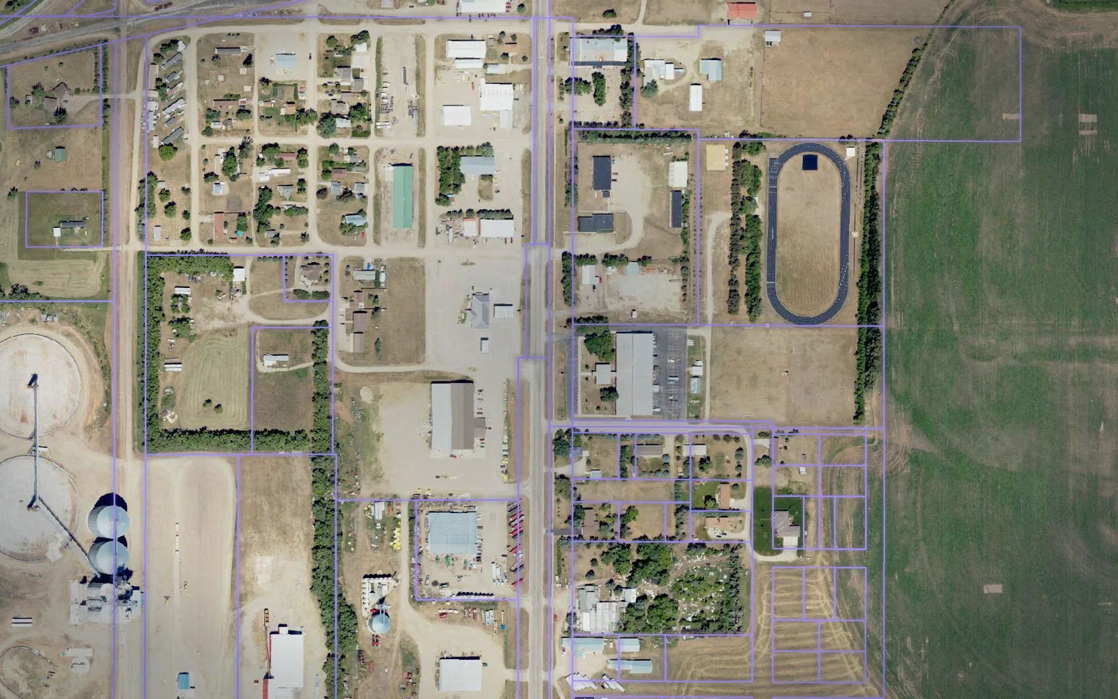 Parcel boundaries over aerial imagery of Dickey County, North Dakota