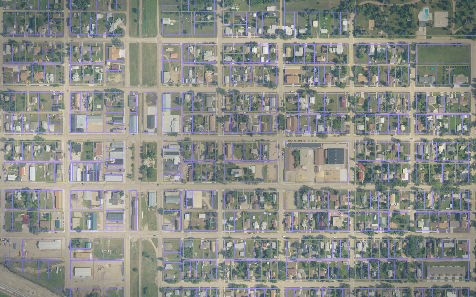 Parcel boundaries over aerial imagery of Eddy County, North Dakota