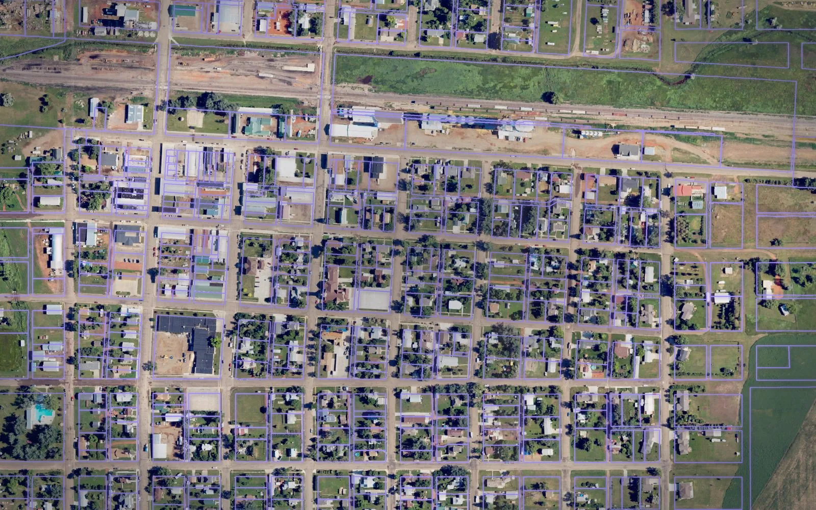Parcel boundaries over aerial imagery of Golden Valley County, North Dakota