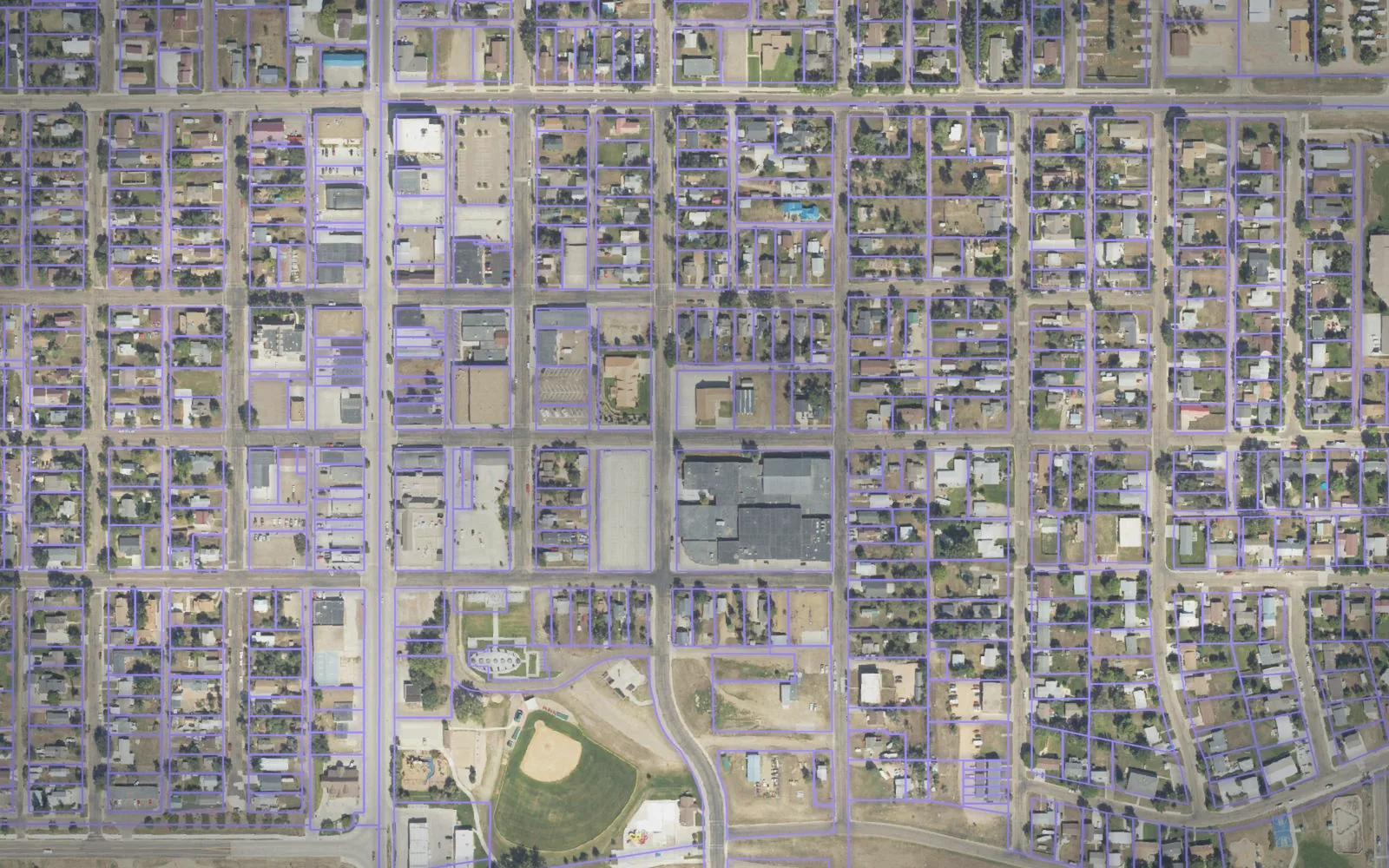 Parcel boundaries over aerial imagery of McKenzie County, North Dakota
