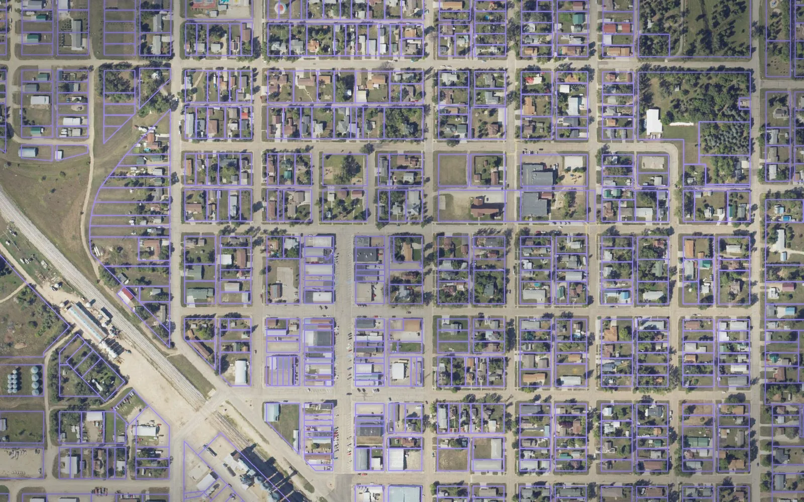 Parcel boundaries over aerial imagery of McLean County, North Dakota