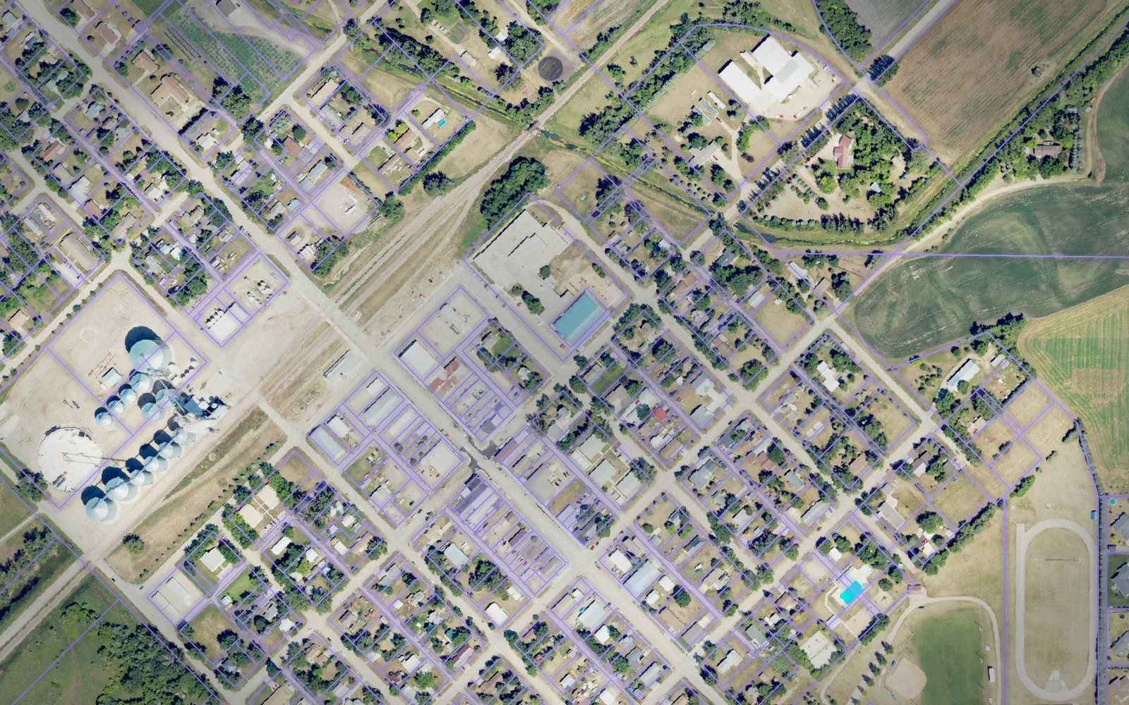 Parcel boundaries over aerial imagery of Sargent County, North Dakota