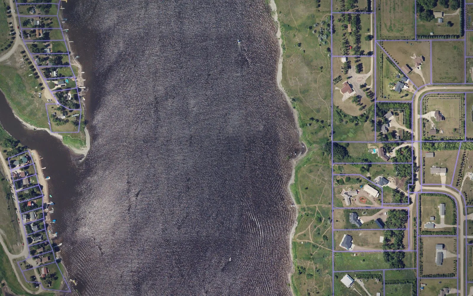 Parcel boundaries over aerial imagery of Stutsman County, North Dakota