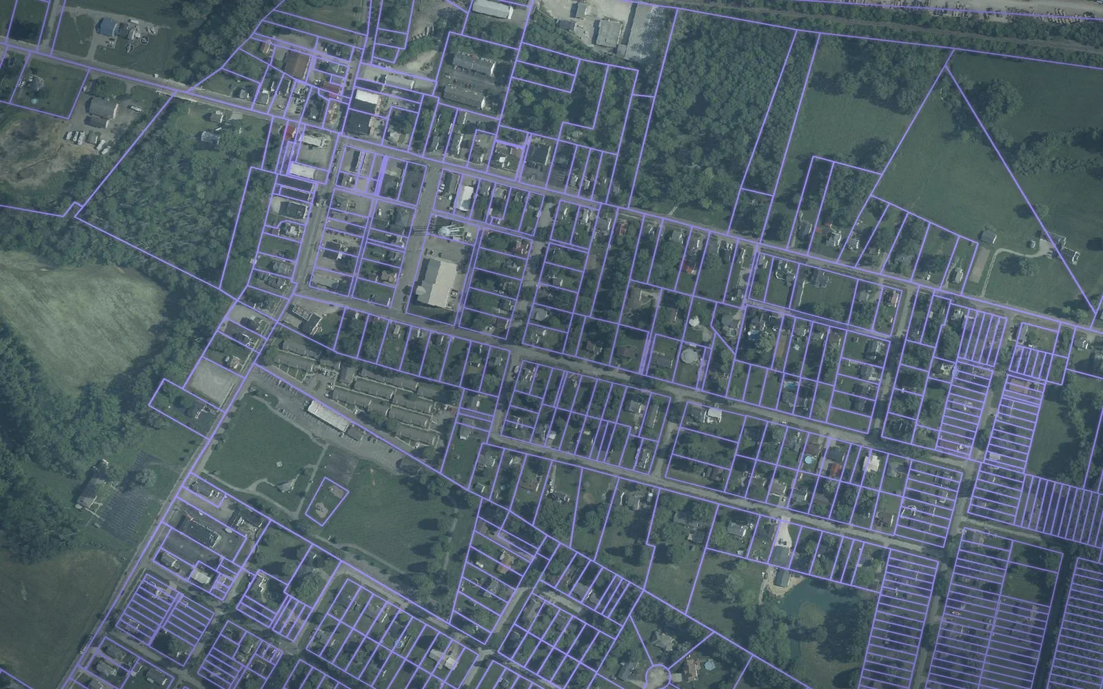 Parcel boundaries over aerial imagery of Brown County, Ohio