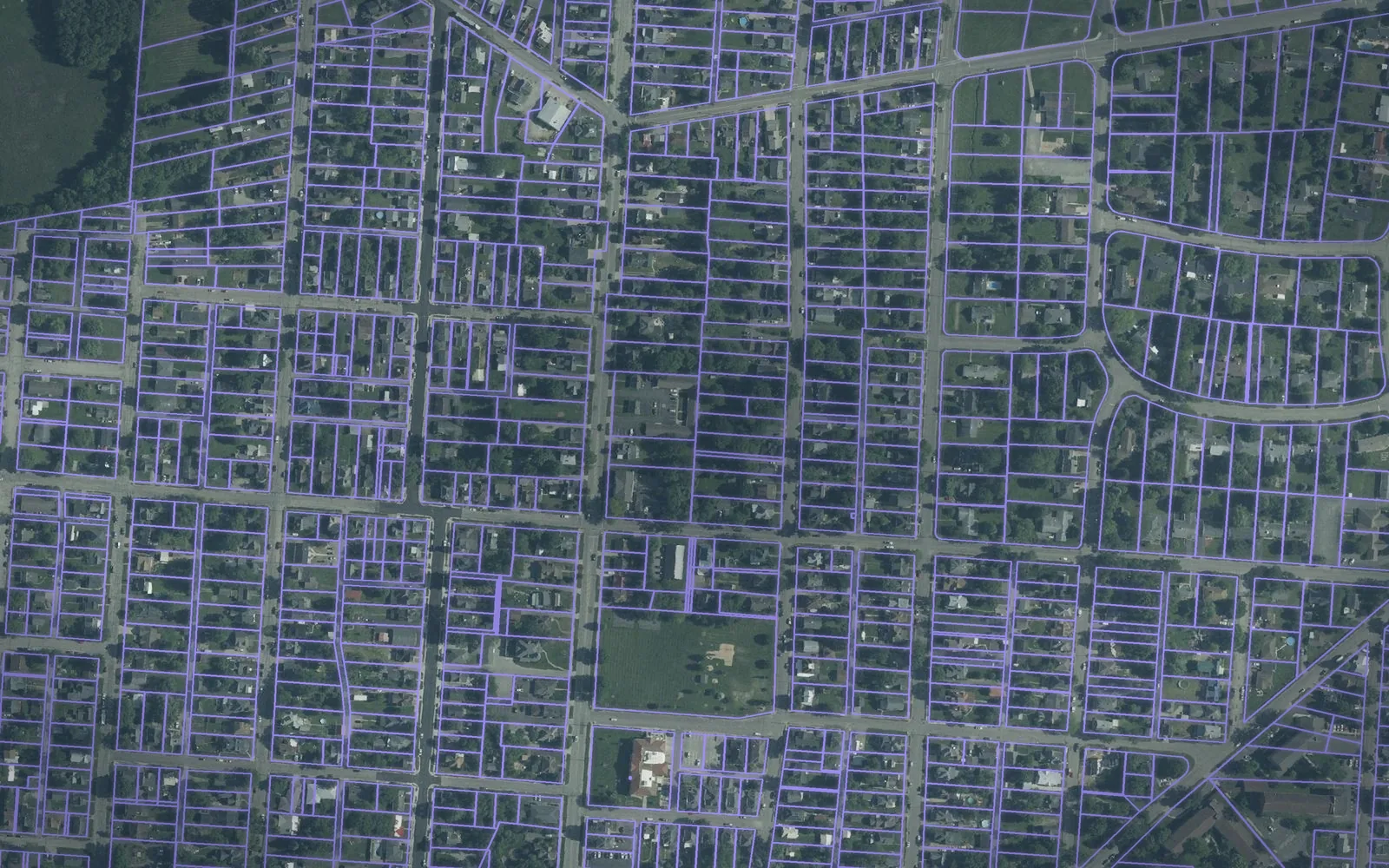Parcel boundaries over aerial imagery of Clinton County, Ohio