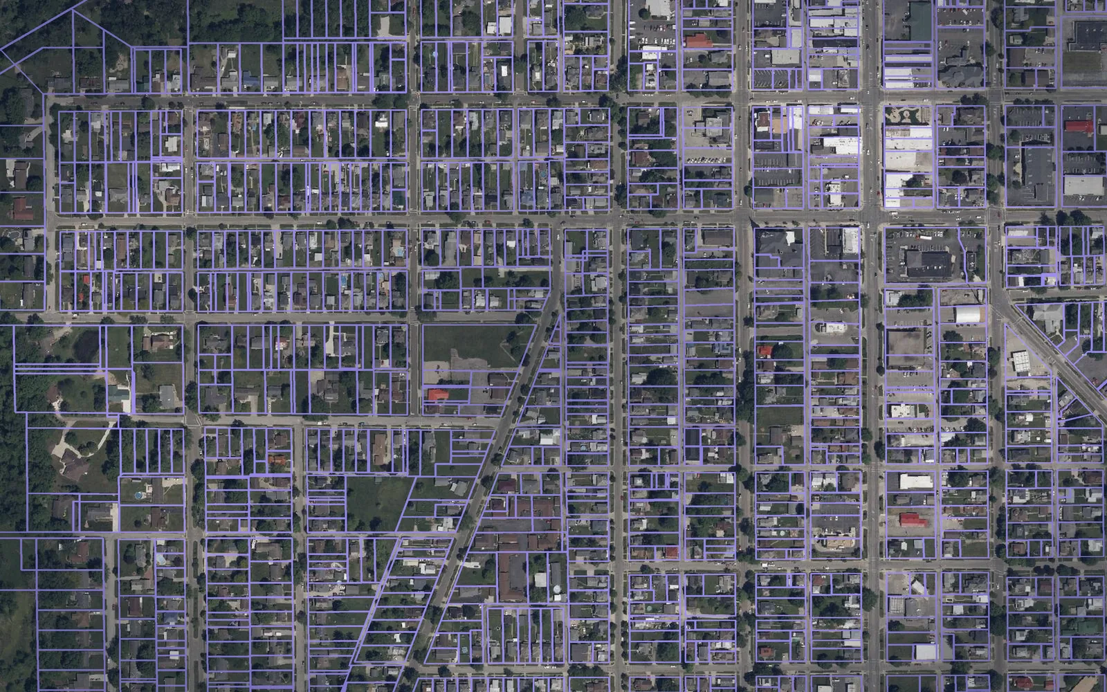 Parcel boundaries over aerial imagery of Crawford County, Ohio