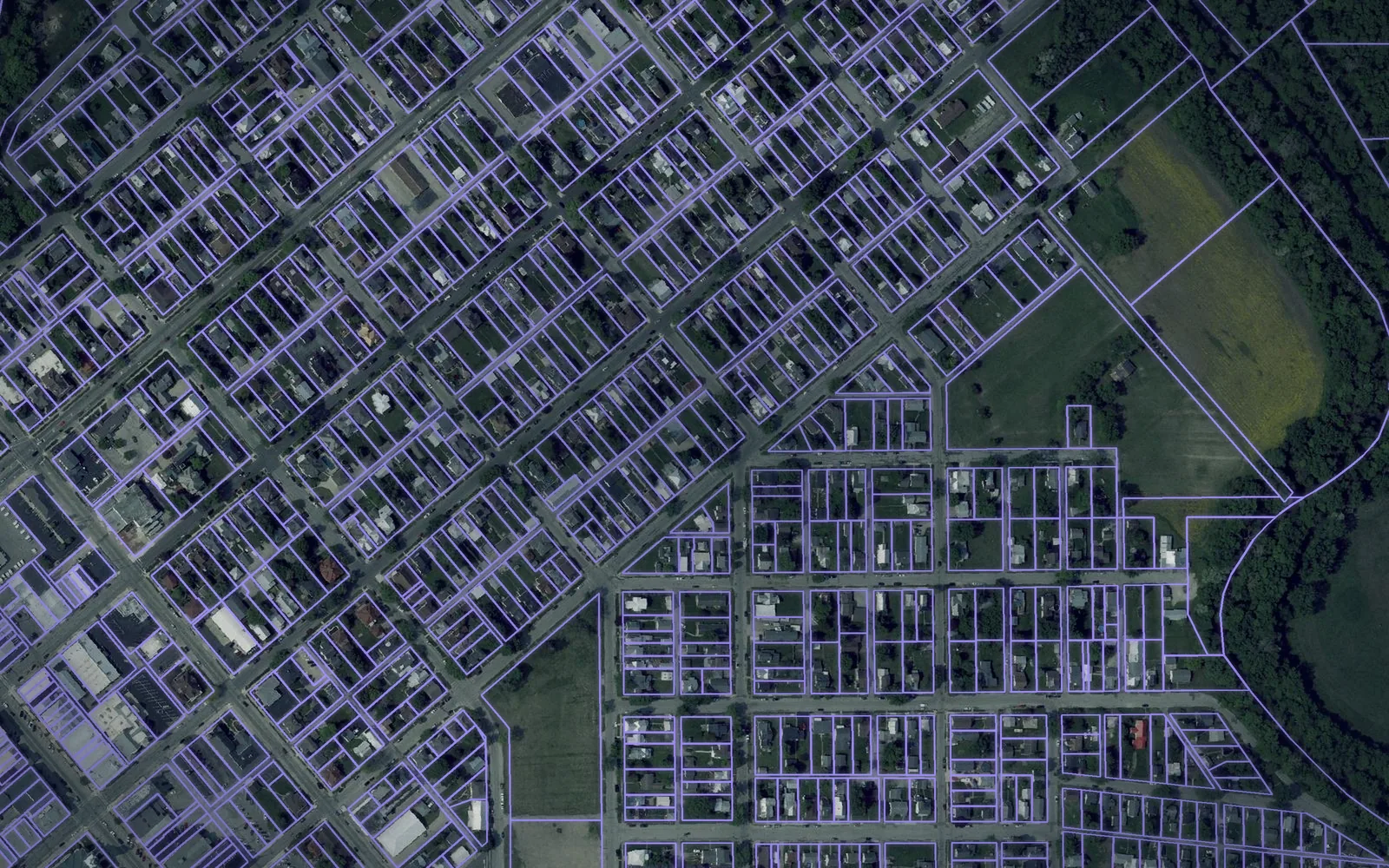 Parcel boundaries over aerial imagery of Darke County, Ohio