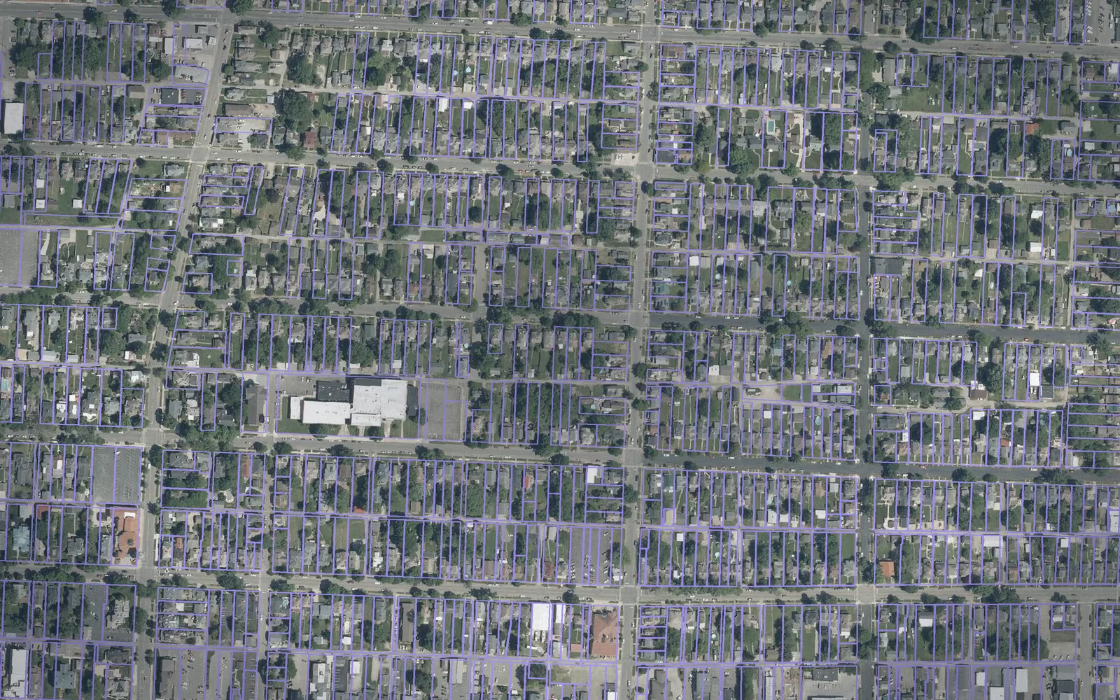 Parcel boundaries over aerial imagery of Fairfield County, Ohio