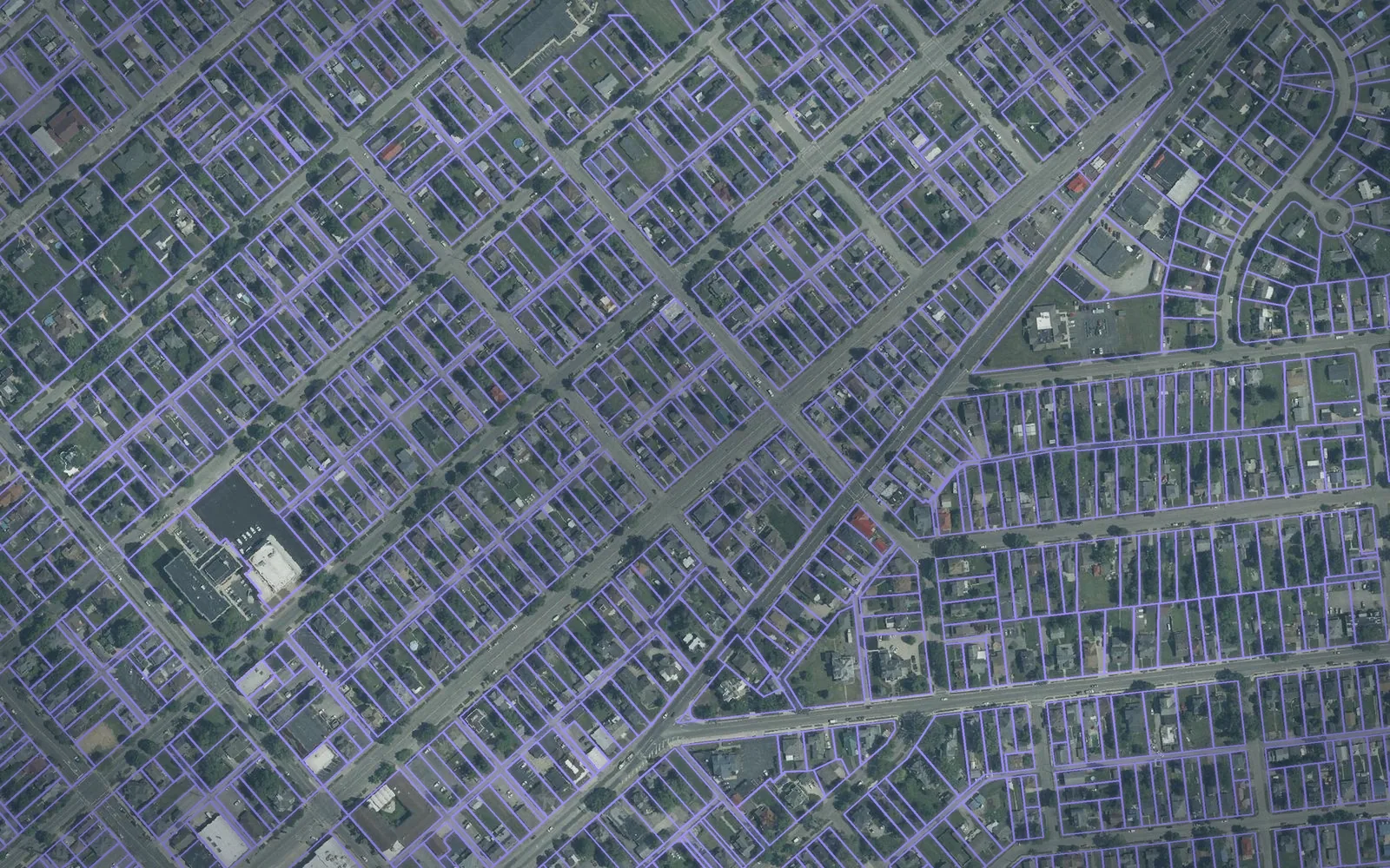 Parcel boundaries over aerial imagery of Fayette County, Ohio