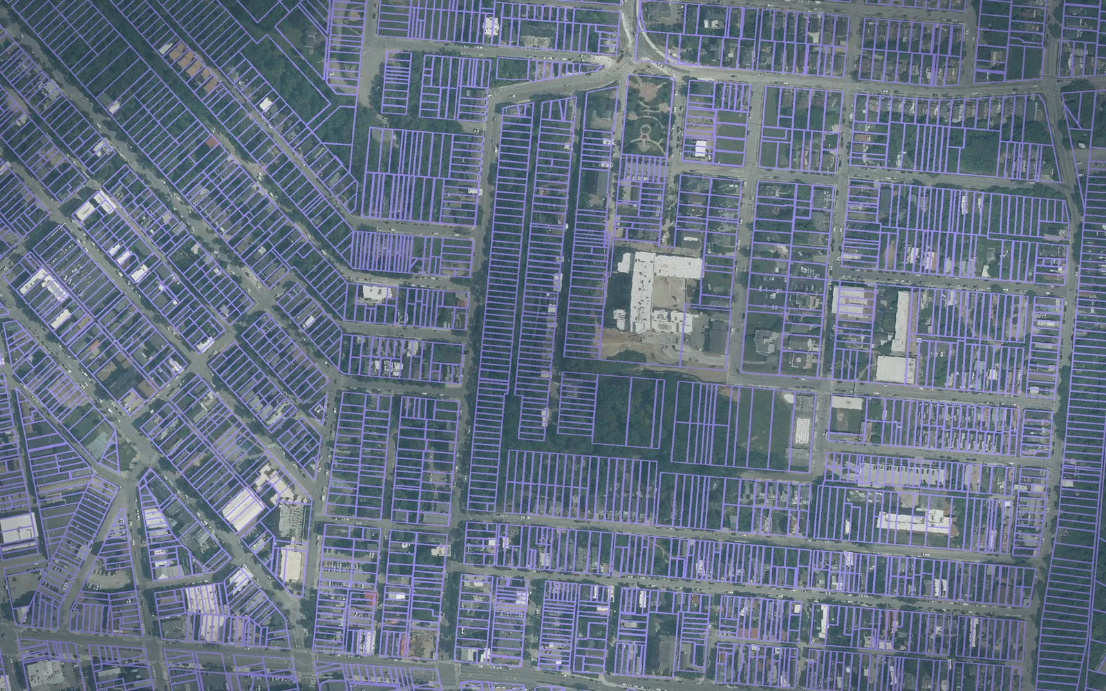 Parcel boundaries over aerial imagery of Hamilton County, Ohio