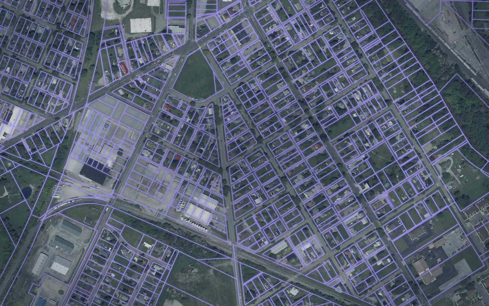 Parcel boundaries over aerial imagery of Hardin County, Ohio
