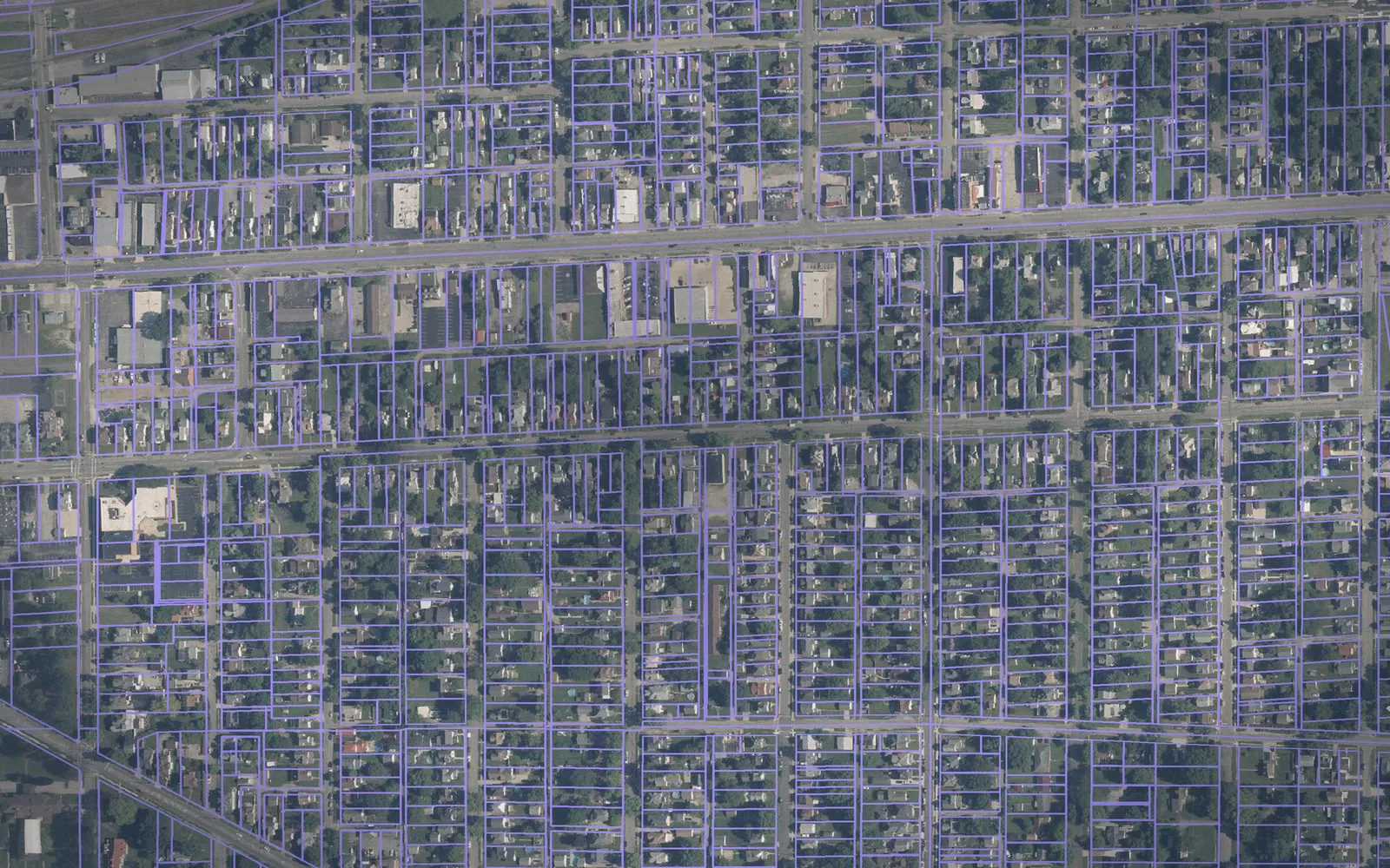 Parcel boundaries over aerial imagery of Marion County, Ohio