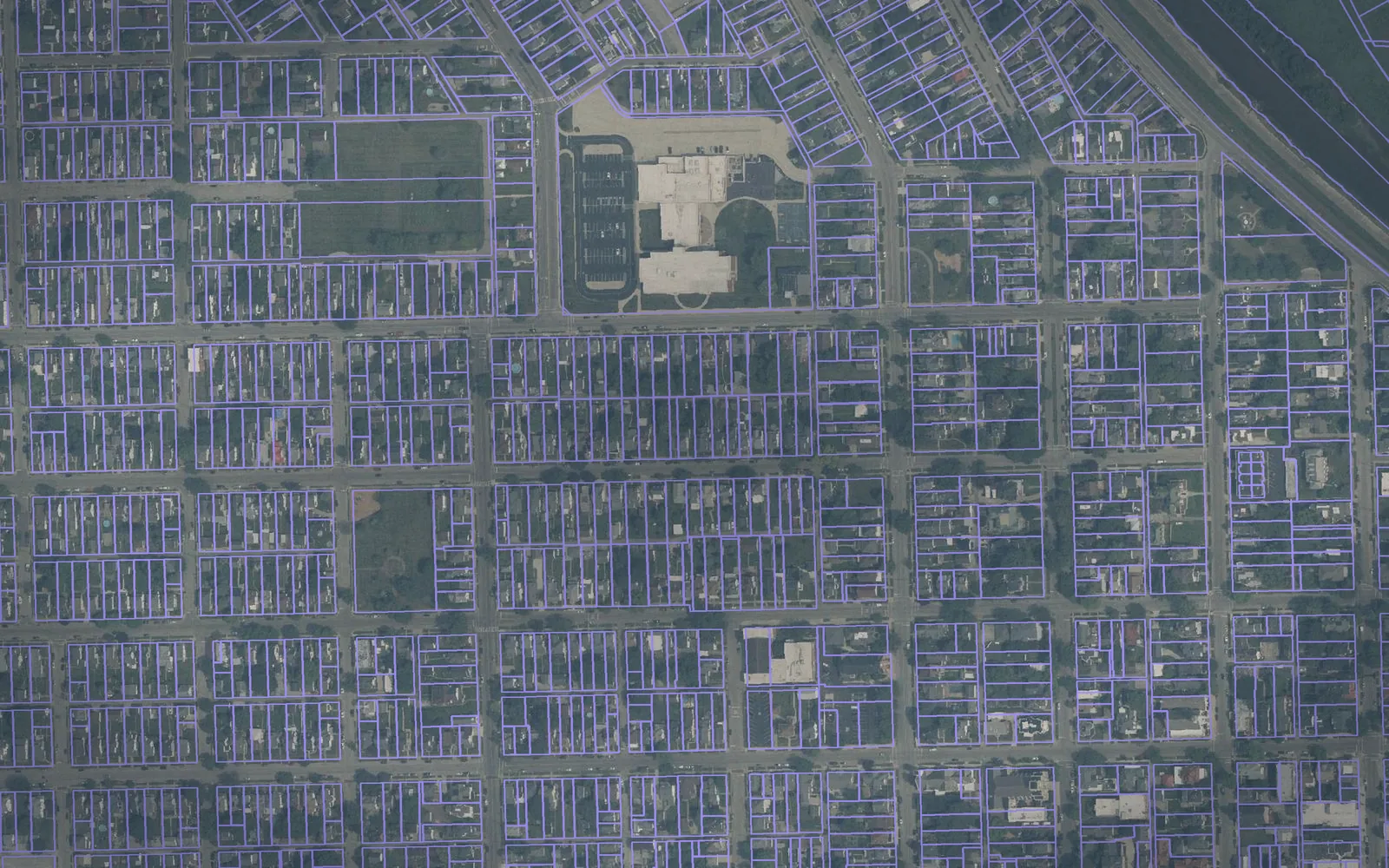 Parcel boundaries over aerial imagery of Miami County, Ohio