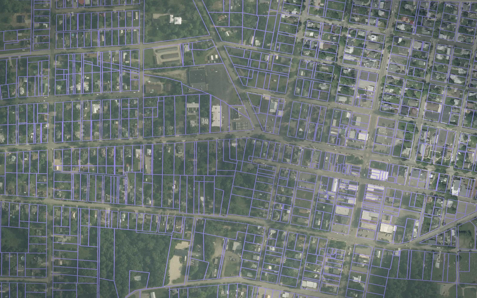 Parcel boundaries over aerial imagery of Morrow County, Ohio