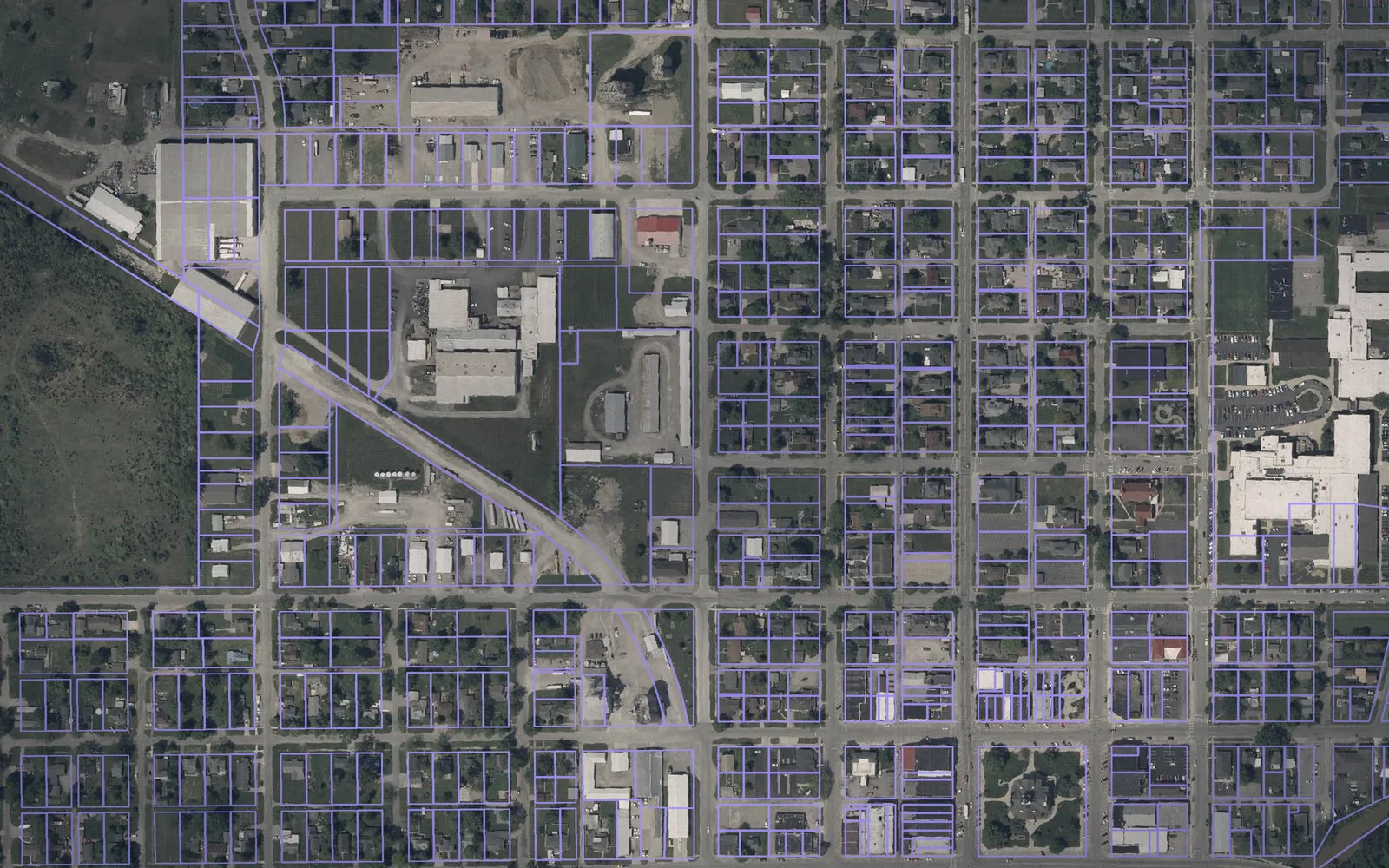 Parcel boundaries over aerial imagery of Paulding County, Ohio