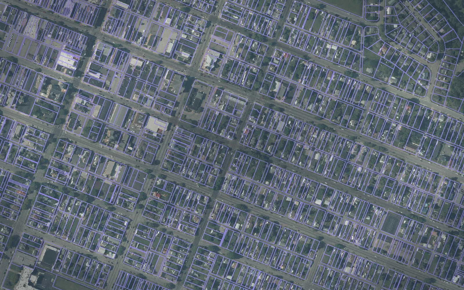 Parcel boundaries over aerial imagery of Pickaway County, Ohio