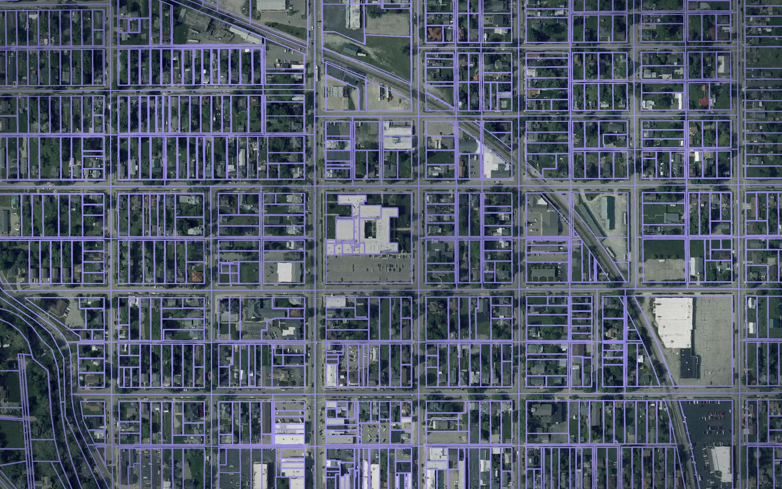 Parcel boundaries over aerial imagery of Preble County, Ohio