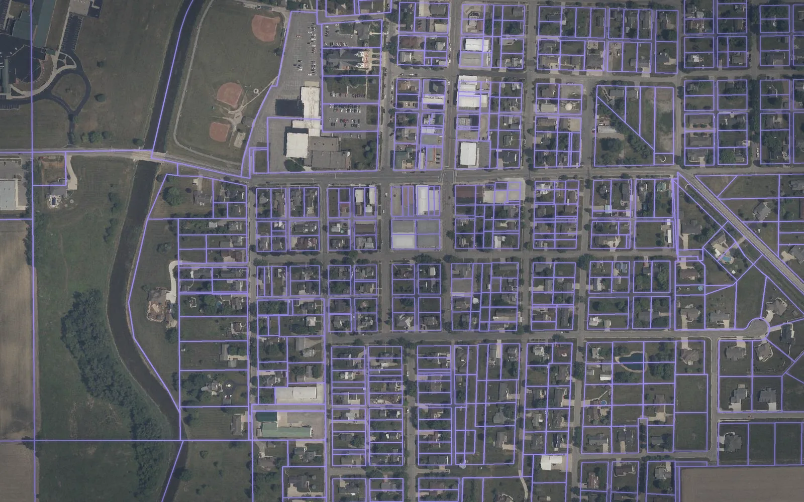 Parcel boundaries over aerial imagery of Putnam County, Ohio
