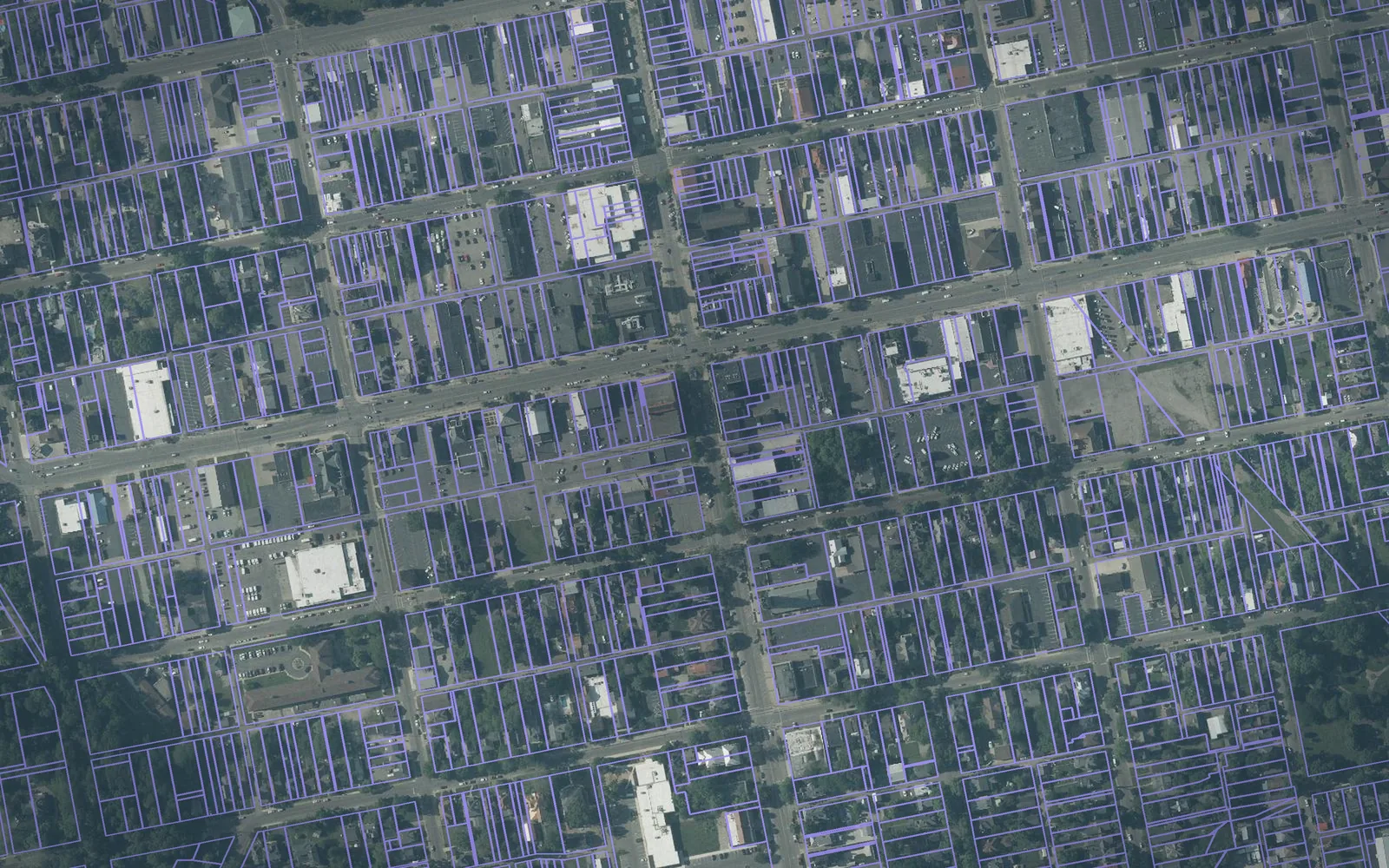 Parcel boundaries over aerial imagery of Ross County, Ohio