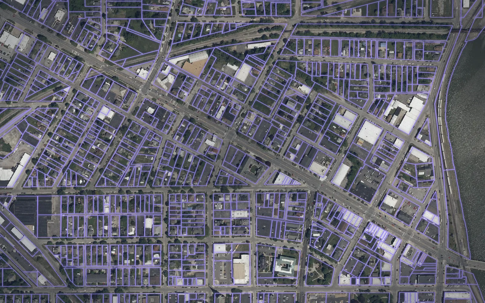 Parcel boundaries over aerial imagery of Sandusky County, Ohio
