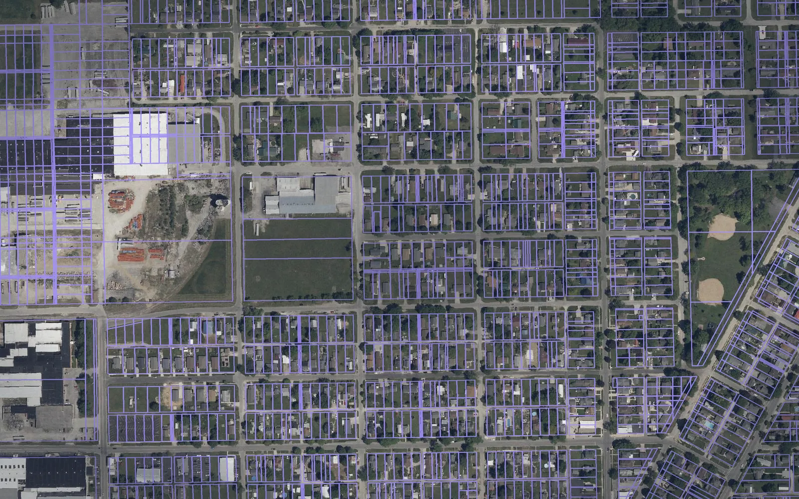 Parcel boundaries over aerial imagery of Seneca County, Ohio
