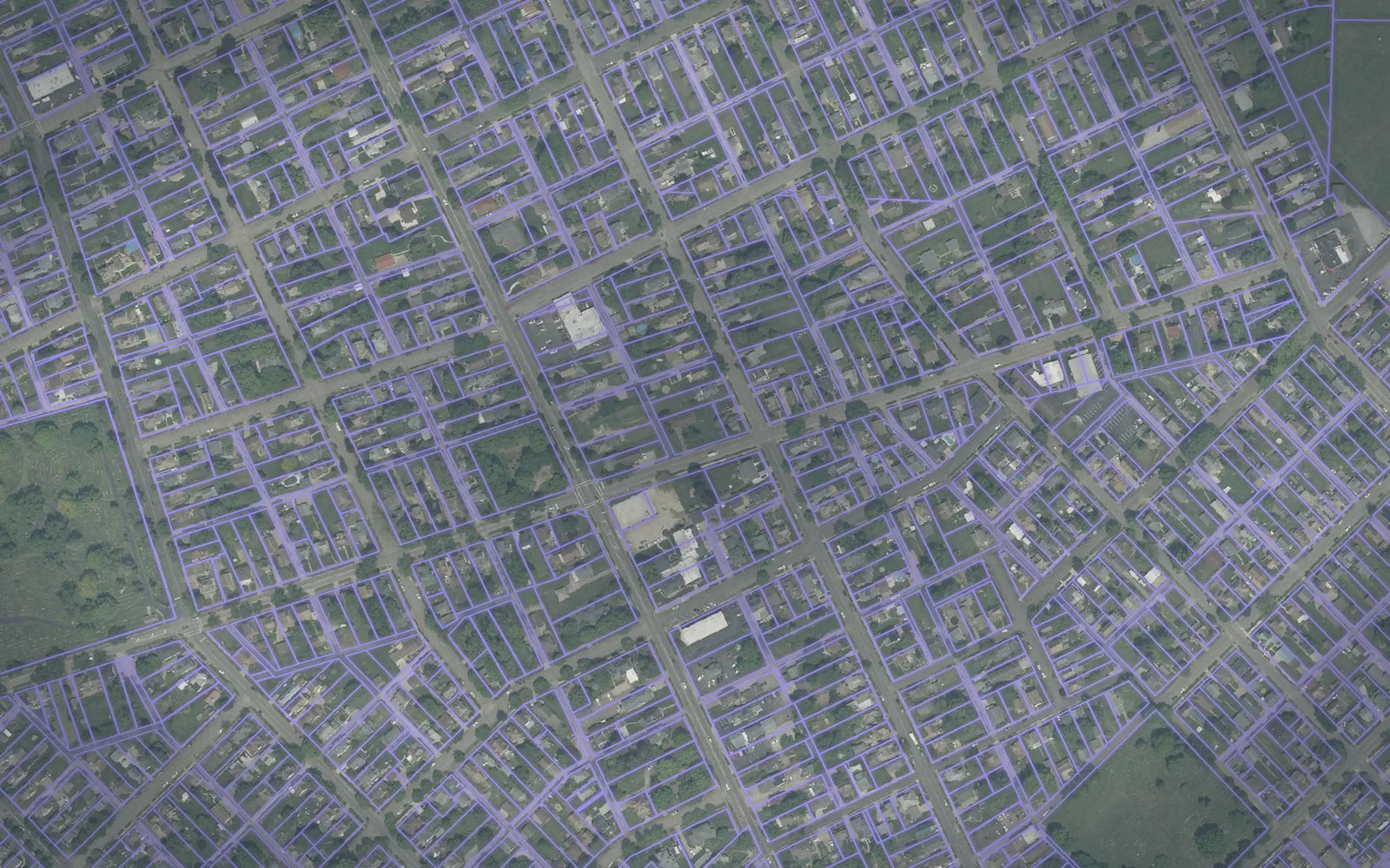 Parcel boundaries over aerial imagery of Tuscarawas County, Ohio