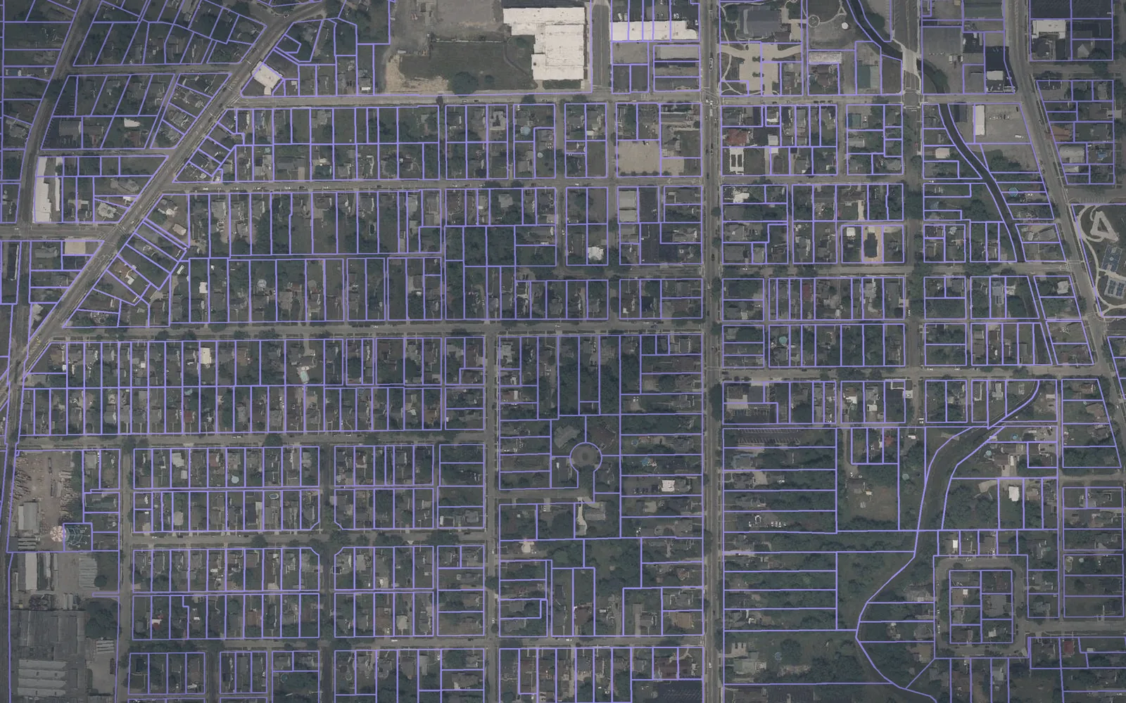 Parcel boundaries over aerial imagery of Van Wert County, Ohio
