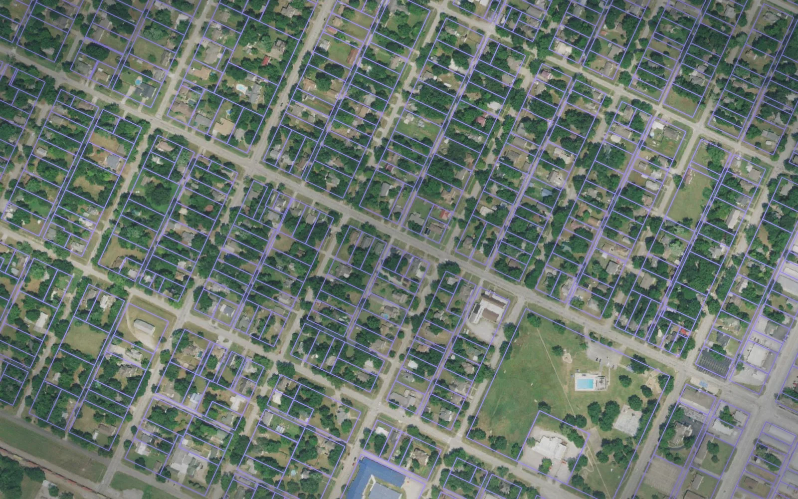 Parcel boundaries over aerial imagery of Craig County, Oklahoma