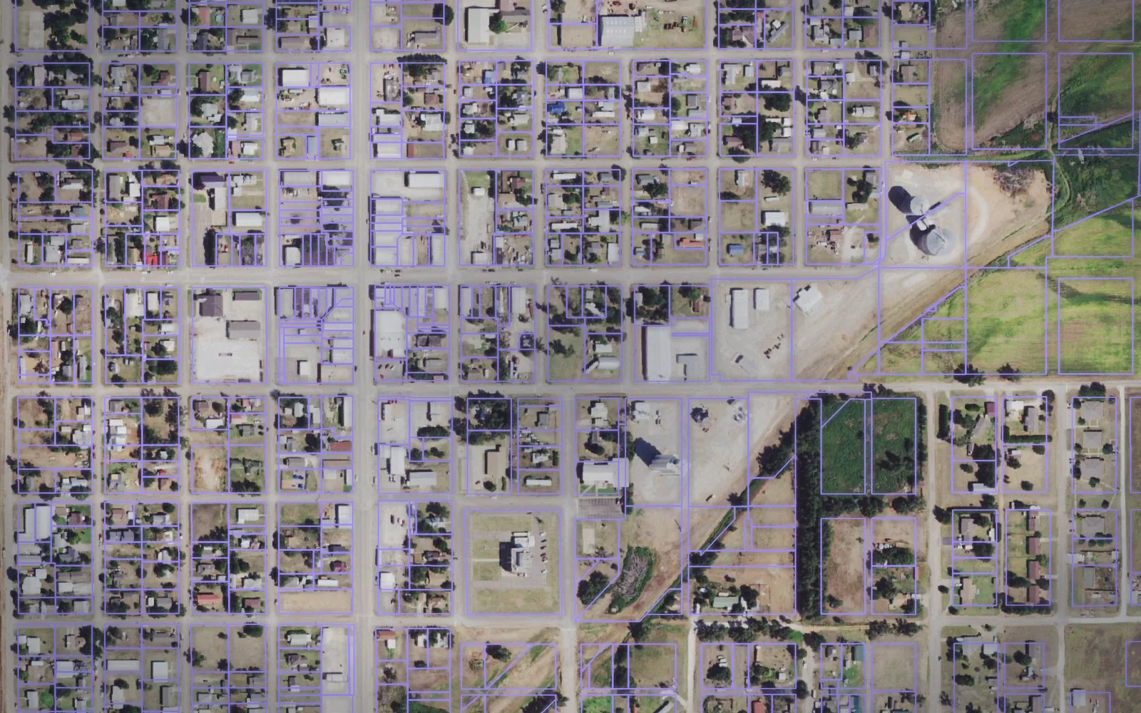 Parcel boundaries over aerial imagery of Harper County, Oklahoma