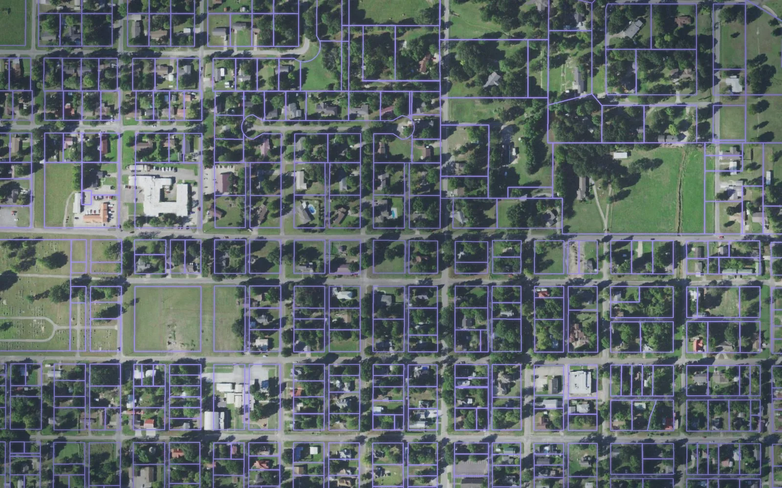 Parcel boundaries over aerial imagery of Haskell County, Oklahoma