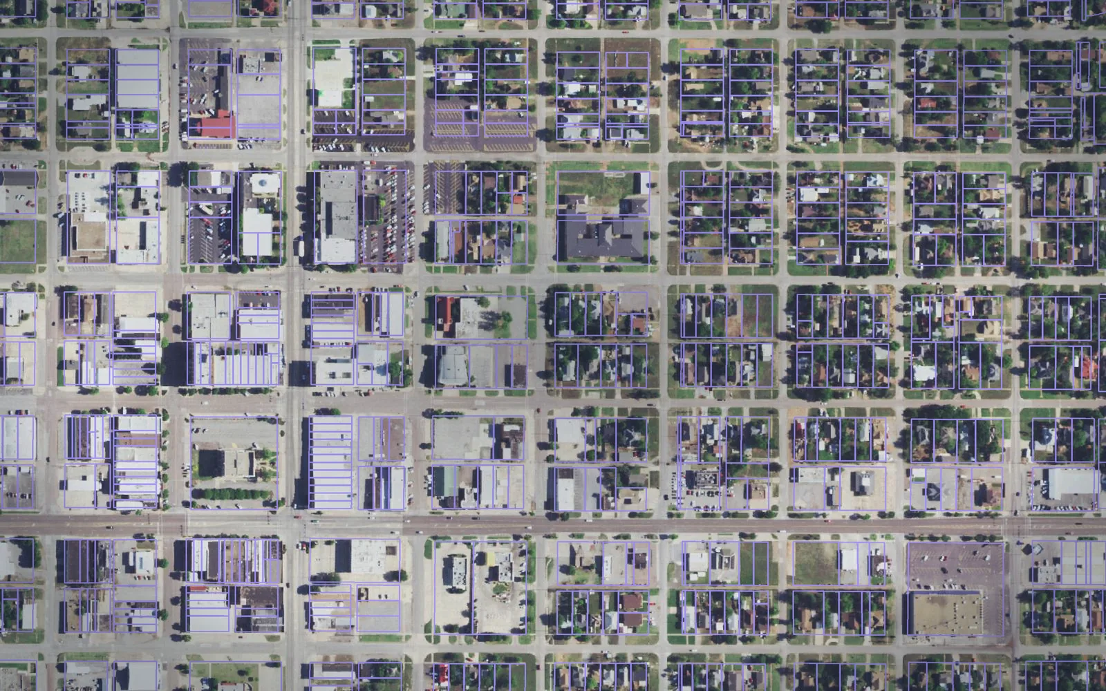 Parcel boundaries over aerial imagery of Jackson County, Oklahoma